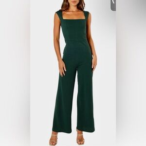 Petal & Pup Deep Green Square Neck Jumpsuit
